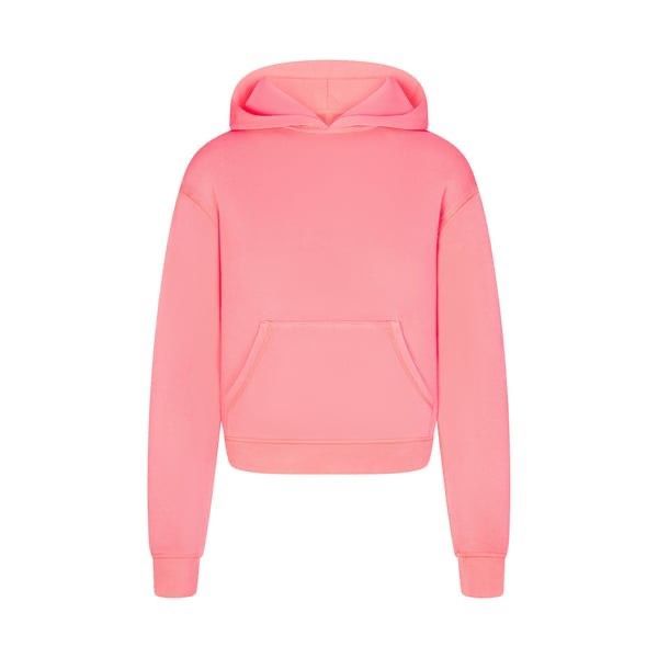 Skims Modal Light French Terry Classic Hoodie In Coral Size S